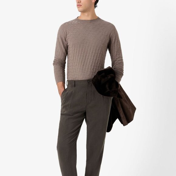 NWT$725 GIORGIO ARMANI Wool Basketweave Crew Neck Pullover Sweater Sz 46, XL-XXL - Picture 13 of 13